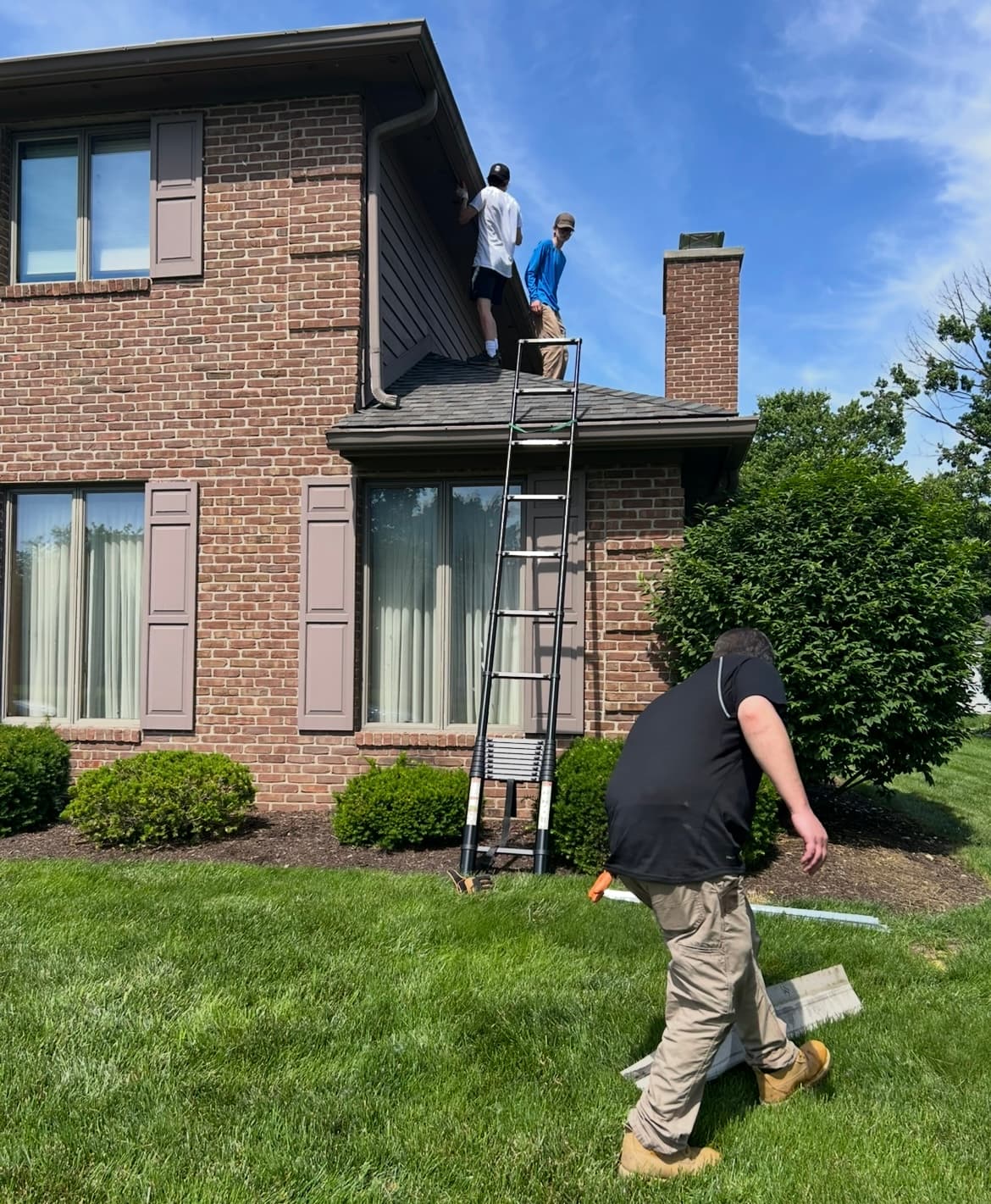Gutter cleaning and guard prep project in Noblesville IN