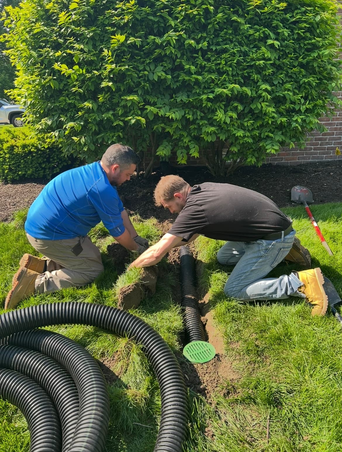 Outdoor landscaping and hardscaping project